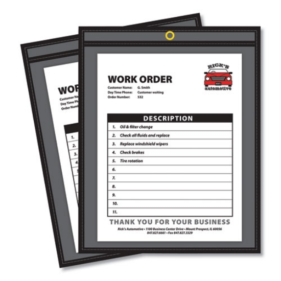 Picture of Shop Ticket Holders, Stitched, One Side Clear, 50 Sheets, 8.5 x 11, 25/Box