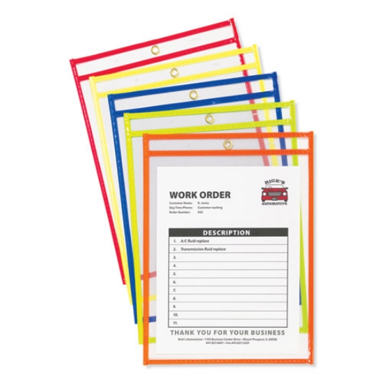 Picture of Stitched Shop Ticket Holders, Neon, Assorted 5 Colors, 75", 9 X 12, 10/pack