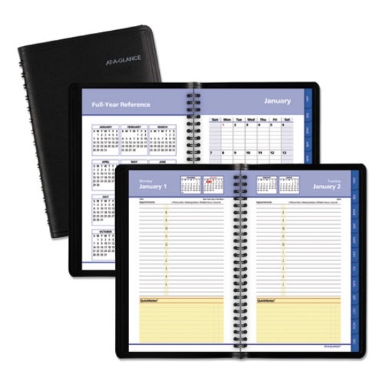 Picture of 800 Range Weekly/Monthly Appointment Book, 11 x 8.25, Black Cover, 12-Month (Jan to Dec): 2024