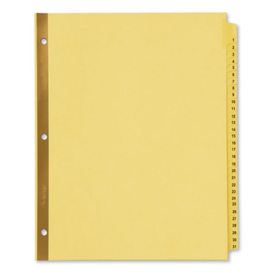 Picture of Preprinted Laminated Tab Dividers with Gold Reinforced Binding Edge, 31-Tab, 1 to 31, 11 x 8.5, Buff, 1 Set