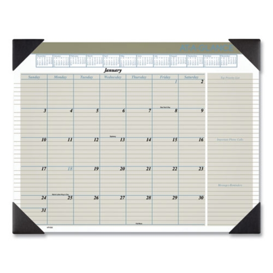Picture of Executive Monthly Desk Pad Calendar, 22 x 17, White Sheets, Black Corners, 12-Month (Jan to Dec): 2024