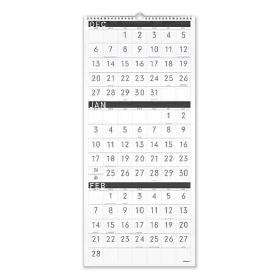 Picture of Three-Month Reference Wall Calendar, Contemporary Artwork/Formatting, 12 x 27, White Sheets, 15-Month (Dec-Feb): 2023 to 2025