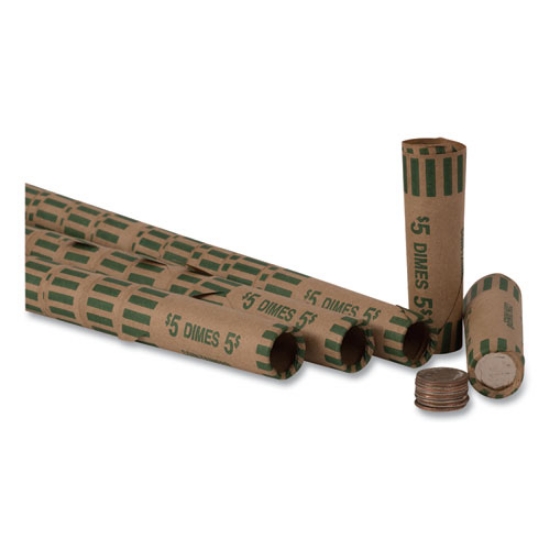 Picture of Preformed Tubular Coin Wrappers, Dimes, $5, 1000 Wrappers/box