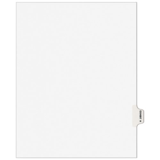Picture of avery-style preprinted legal side tab divider, 26-tab, exhibit h, 11 x 8.5, white, 25/pack, (1378)