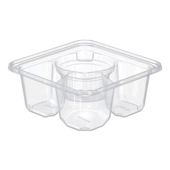 Picture of TamperGuard Snack Boxes, 3-Compartment, 6.3 x 6.3 x 2.6, Clear, Plastic, 300/Carton