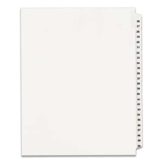 Picture of Preprinted Legal Exhibit Side Tab Index Dividers, Avery Style, 25-Tab, 26 To 50, 11 X 8.5, White, 1 Set, (1331)