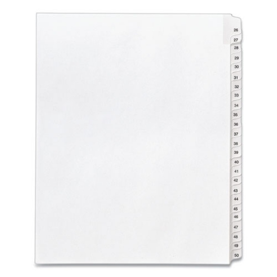 Picture of Preprinted Legal Exhibit Side Tab Index Dividers, Allstate Style, 25-Tab, 26 To 50, 11 X 8.5, White, 1 Set, (1702)