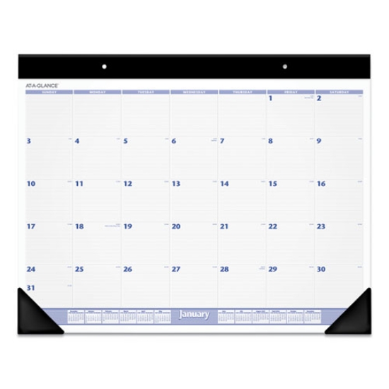 Picture of Desk Pad, 24 x 19, White Sheets, Black Binding, Black Corners, 12-Month (Jan to Dec): 2024