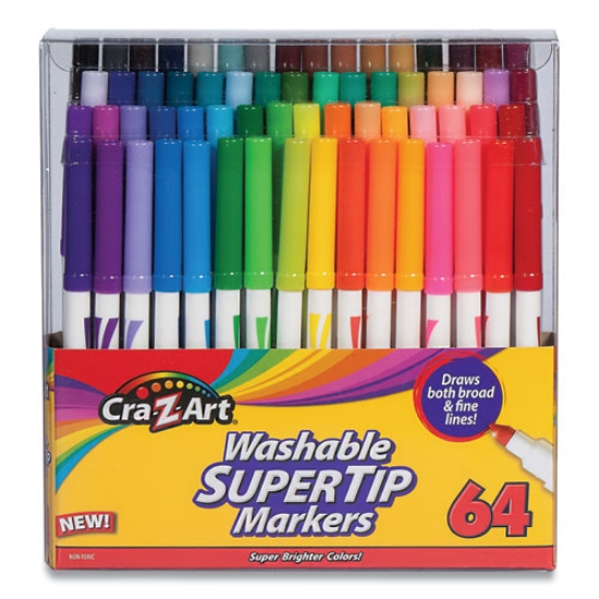 Picture of Washable Supertip Markers, Fine/broad Bullet Tips, Assorted Colors, 64/set