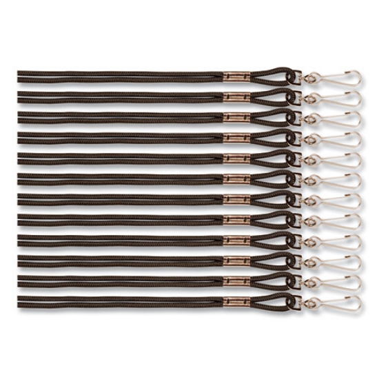 Picture of Lanyard, Metal J-Hook Fastener, 20" Long, Black, 12/Pack