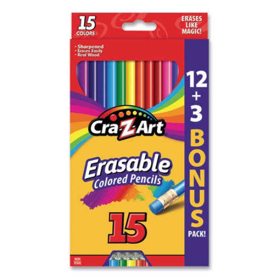 Picture of Erasable Colored Pencils, 15 Assorted Lead and Barrel Colors, 15/Set
