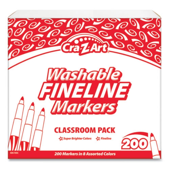 Picture of Washable Fineline Markers Classpack, Fine Bullet Tip, Eight Assorted Colors, 200/set