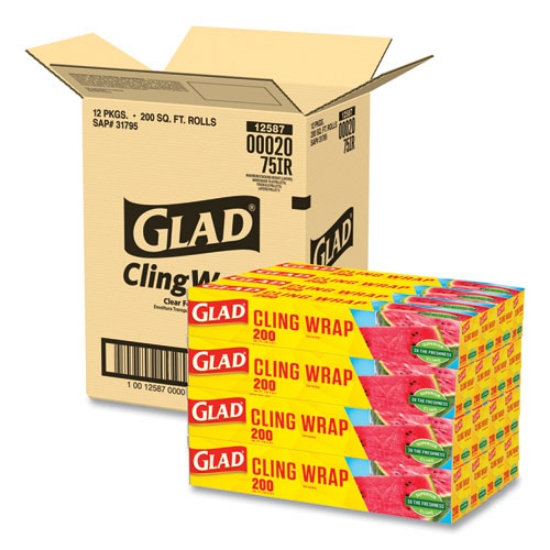 Picture of Clingwrap Plastic Wrap, 200 Square Foot Roll, Clear, 12 Rolls/carton