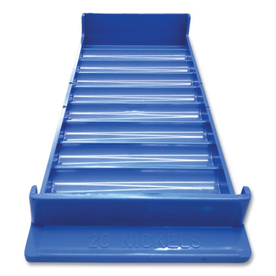 Picture of Stackable Plastic Coin Tray, 10 Compartments, Stackable, 3.75 X 10.5 X 1.5, Blue, 2/pack