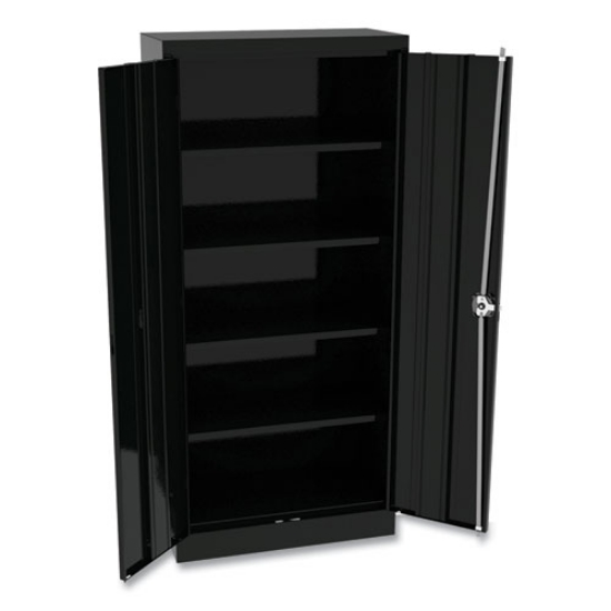 Picture of Space Saver Storage Cabinet, Four Fixed Shelves, 30w X 15d X 66h, Black