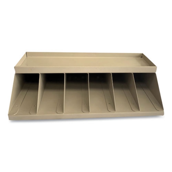 Picture of Coin Wrapper And Bill Strap Single-Tier Rack, 6 Compartments, 10 X 8.5 X 3, Steel, Pebble Beige