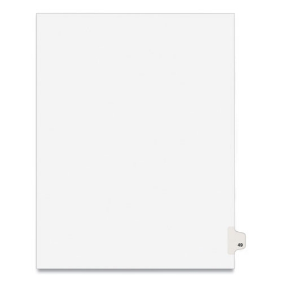Picture of Preprinted Legal Exhibit Side Tab Index Dividers, Avery Style, 10-Tab, 49, 11 X 8.5, White, 25/pack, (1049)