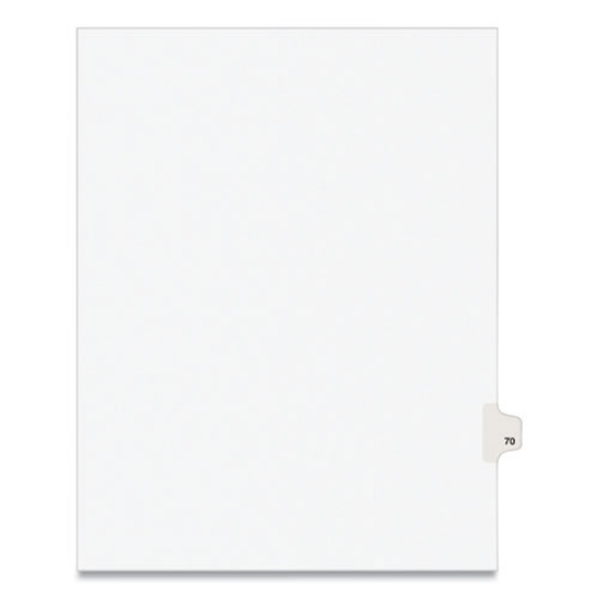 Picture of Preprinted Legal Exhibit Side Tab Index Dividers, Avery Style, 10-Tab, 70, 11 X 8.5, White, 25/pack, (1070)