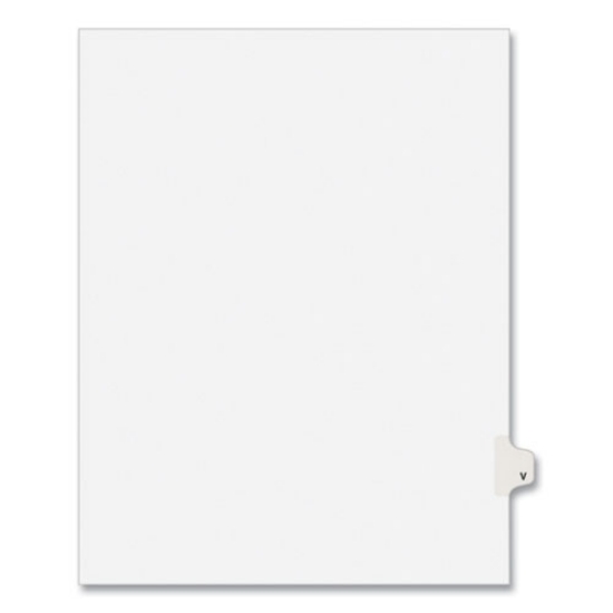 Picture of Preprinted Legal Exhibit Side Tab Index Dividers, Avery Style, 26-Tab, V, 11 X 8.5, White, 25/pack, (1422)