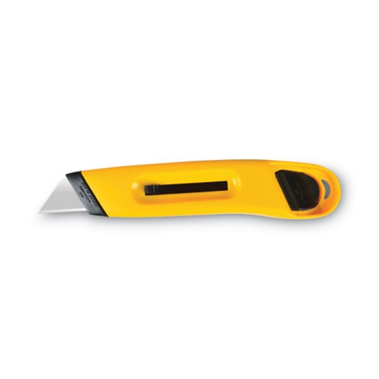 Picture of Plastic Utility Knife with Retractable Blade and Snap Closure, 6" Plastic Handle, Yellow
