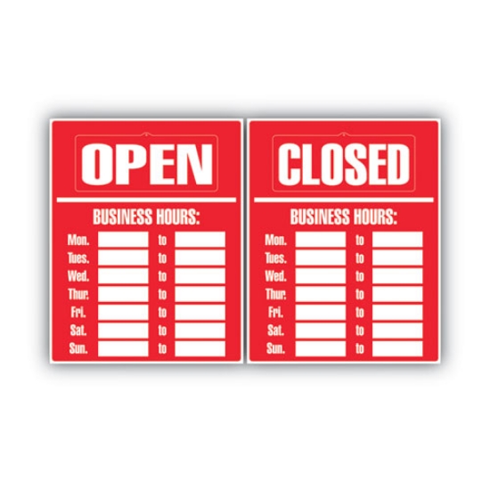 Picture of Business Hours Sign Kit, 15 X 19, Red