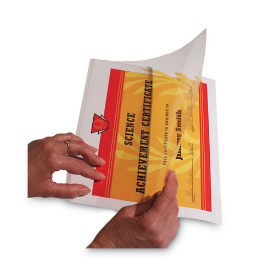 Picture of Quick Cover Laminating Pockets, 12 Mil, 9.13" X 11.5", Gloss Clear, 25/box