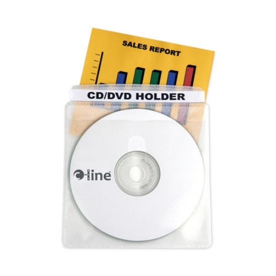 Picture of Deluxe Individual CD/DVD Holders, 2 Disc Capacity, Clear/White, 50/Box