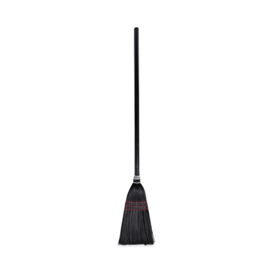 Picture of Flag Tipped Poly Lobby Brooms, Flag Tipped Poly Bristles, 38" Overall Length, Natural/black, 12/carton