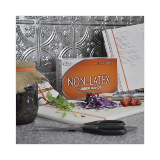 Picture of Non-Latex Rubber Bands, Size 117b, 0.04" Gauge, Orange, 1 Lb Box, 250/box