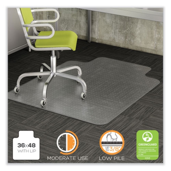Picture of Duramat Moderate Use Chair Mat, Low Pile Carpet, Roll, 36 X 48, Lipped, Clear
