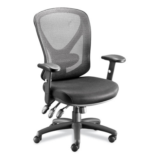 Picture of Alera Aeson Series Multifunction Task Chair, Supports Up to 275 lb, 15" to 18.82" Seat Height, Black Seat/Back, Black Base