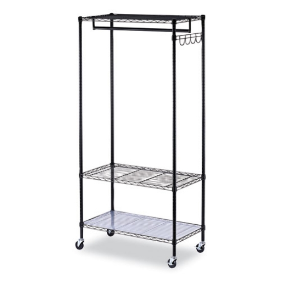 Picture of Wire Shelving Garment Rack, 30 Garments, 36w X 18d X 75h, Black