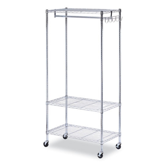 Picture of Wire Shelving Garment Rack, 30 Garments, 36w X 18d X 75h, Silver