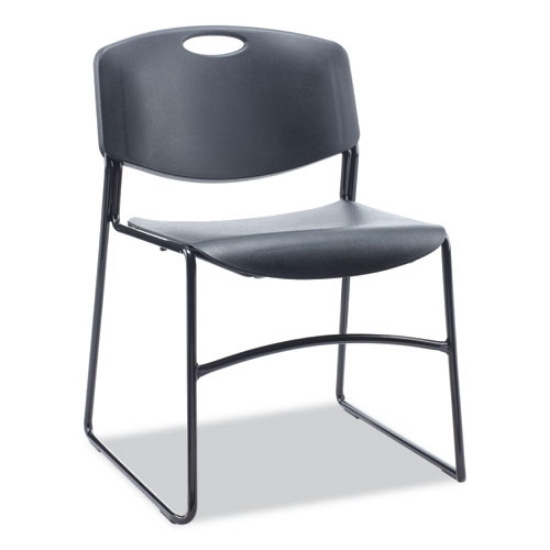 Picture of alera resin stacking chair, supports up to 275 lb, 18.50" seat height, black seat, black back, black base, 4/carton