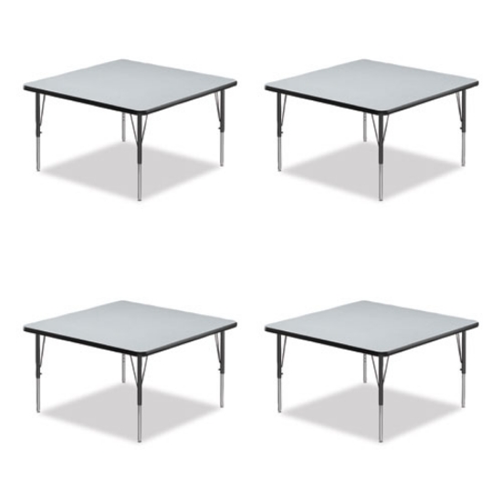Picture of Adjustable Activity Tables, Square, 48" x 48" x 19" to 29", Gray Top, Black Legs, 4/Pallet, Ships in 4-6 Business Days