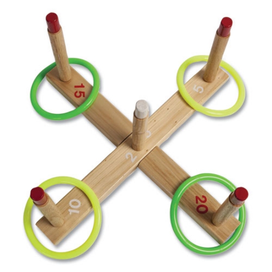 Picture of Ring Toss Set, Plastic/wood, Assorted Colors, 5 Pegs, 4 Rings