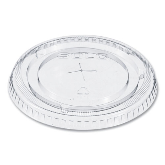 Picture of Straw-Slot Cold Cup Lids, Fits 9 Oz To 20 Oz Cups, Clear, 100/sleeve, 10 Sleeves/carton