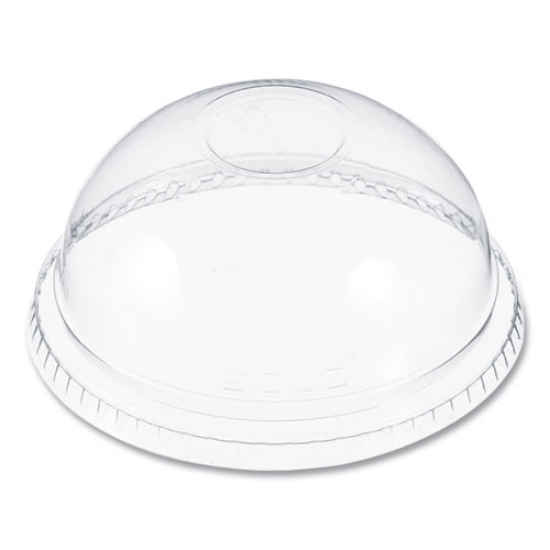 Picture of Plastic Dome Lid, No-Hole, Fits 9 Oz To 22 Oz Cups, Clear, 100/sleeve, 10 Sleeves/carton