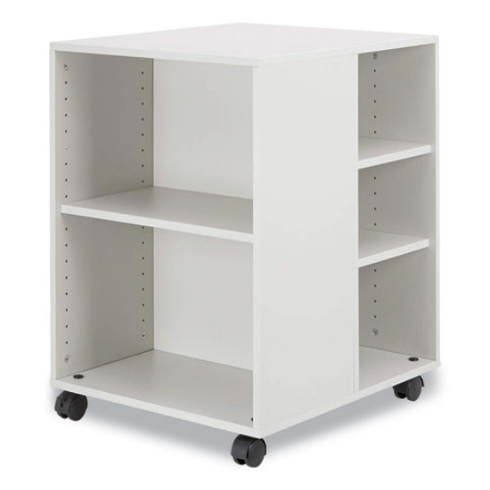 Picture of Flexible Multi-Functional Cart for Office Storage, Wood, 6 Shelves, 20.79 x 23.31 x 29.45, White