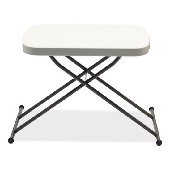 Picture of Height-Adjustable Personal Folding Table, Rectangular, 26.63" x 25.5" x 25" to 36", White Top, Dark Gray Legs