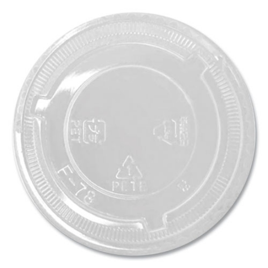 Picture of PET Lids, Fits 8 oz to 10 oz Cold Cups, No Hole Flat Lid, Clear, 1,000/Carton