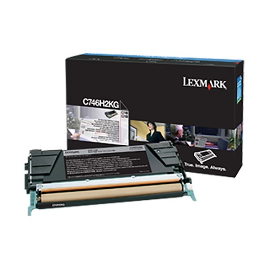 Picture of Lexmark C746H2KG High Yield Black Toner (12000 Yield)