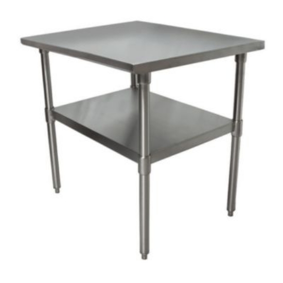 Picture of Stainless Steel Flat Top Work Tables, 24w x 24d x 36h, Silver, 2/Pallet, Ships in 4-6 Business Days