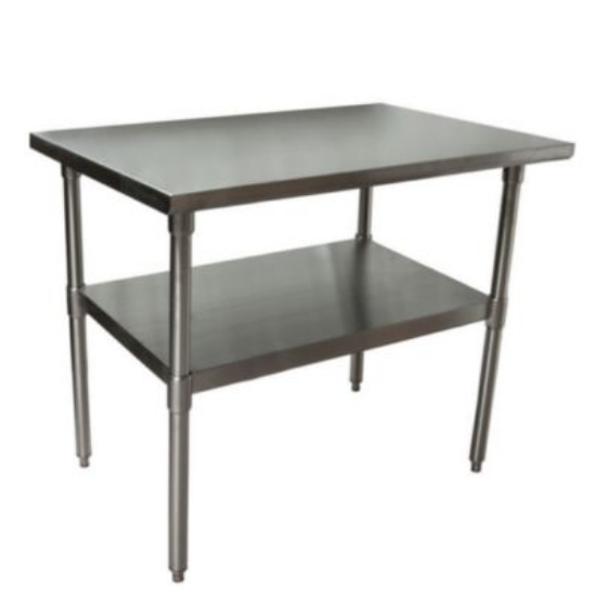 Picture of Stainless Steel Flat Top Work Tables, 48w x 24d x 36h, Silver, 2/Pallet, Ships in 4-6 Business Days