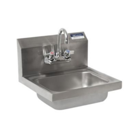 Picture of Stainless Steel Hand Sink with Faucet, 14" l x 10" w x 5" d, Ships in 4-6 Business Days