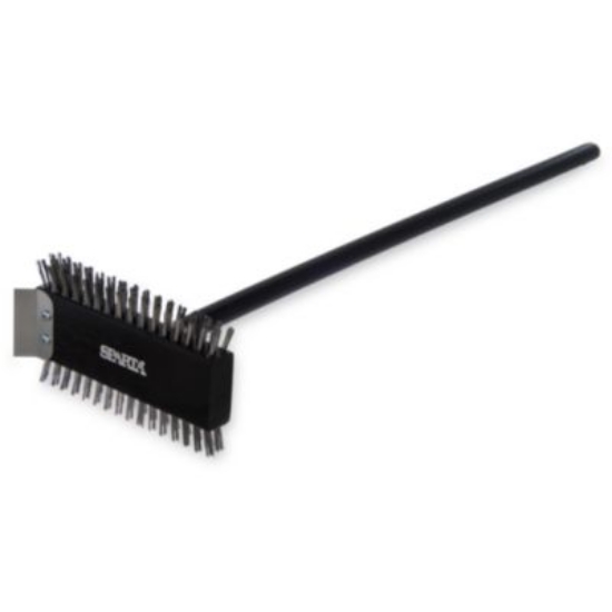 Picture of Sparta Broiler Master Grill Brush and Scraper with Handle, Metal Bristles, 30.5" Black Wood Handle