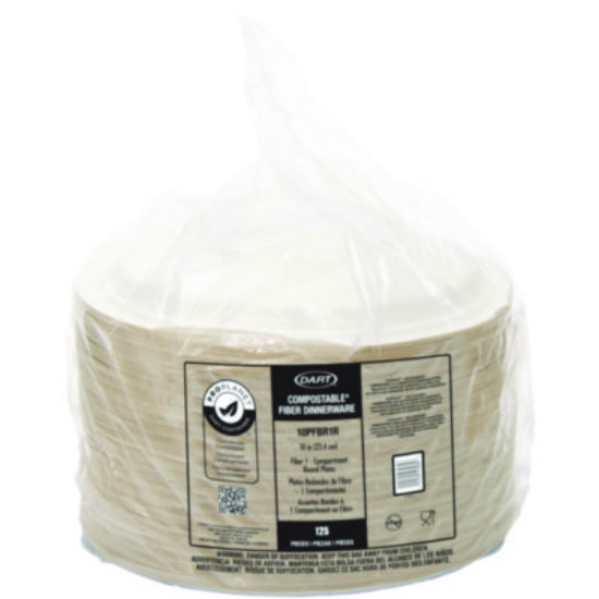 Picture of Compostable Fiber Dinnerware, ProPlanet Seal, Plate, 10" Diameter, Ivory, 500/Carton