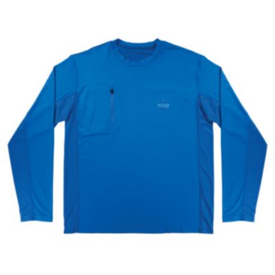 Picture of Chill-Its 6689 Cooling Long Sleeve Sun Shirt with UV Protection, 2X-Large, Blue, Ships in 1-3 Business Days