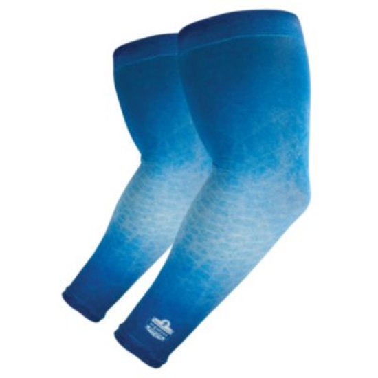 Picture of Chill-Its 6695 Sun Protection Arm Sleeves, Polyester/Spandex, X-Large/2X-Large, Blue, Ships in 1-3 Business Days