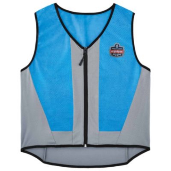 Picture of Chill-Its 6667 Wet Evaporative PVA Cooling Vest with Zipper, PVA, 4X-Large, Blue, Ships in 1-3 Business Days